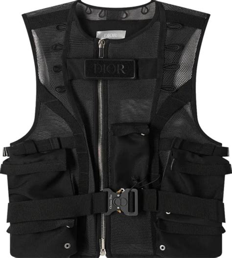 Utilitarian Harness Vest Black Dior Mesh Technical Mesh